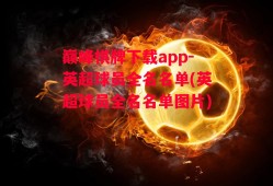 巅峰棋牌下载app-英超球员全名名单(英超球员全名名单图片)